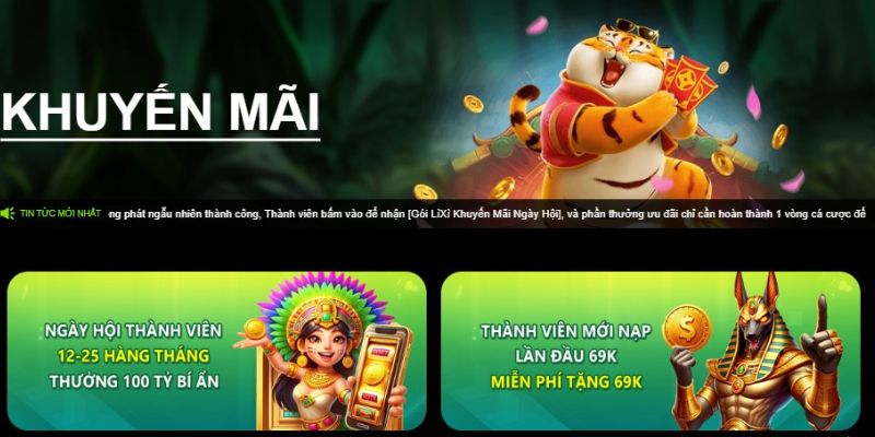 Khuyến mãi 69VN cho thành viên mới nạp 69K tặng 69K cực sốc